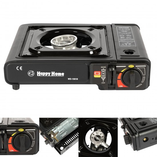 Aragaz camping portabil, 1 ochi, alimentare spraygaz, HappyHome MX777