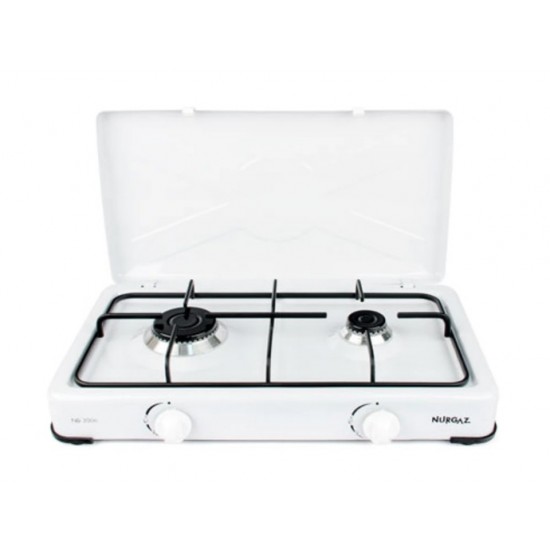 Plita gatit / aragaz portabil emailat cu 2 arzatoare alb Nurgaz