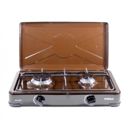 Plita gatit / aragaz portabil emailat cu 2 arzatoare maro Nurgaz