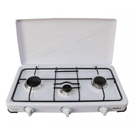 Plita gatit / aragaz portabil emailat cu 3 arzatoare alb Nurgaz