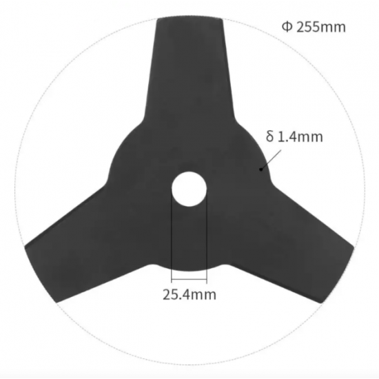 Disc motocoasa cu 3 taisuri, 3T, 255 X 25.4 CLASIC Craft-Tec MX180