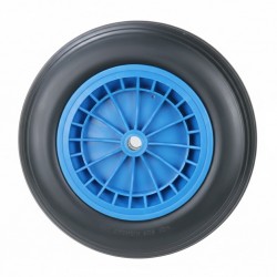 Roata roaba SPUMA 400-8, 14’’, negru+interior plastic albastru MX1058