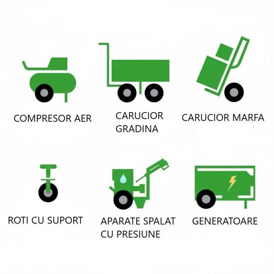 Roata roaba SPUMA 400-8, 14’’, negru+interior plastic albastru MX1058