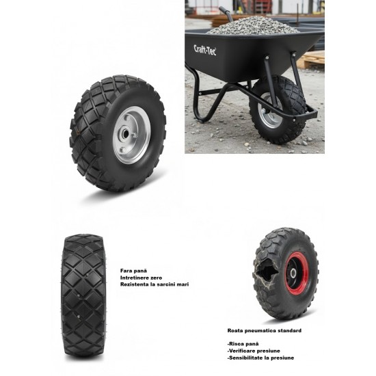 Roata roaba SPUMA 350-4, 16’’, negru+gri MX983