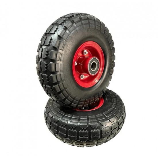 Roata roaba SPUMA 350-4, 16’’, negru+rosu MX984