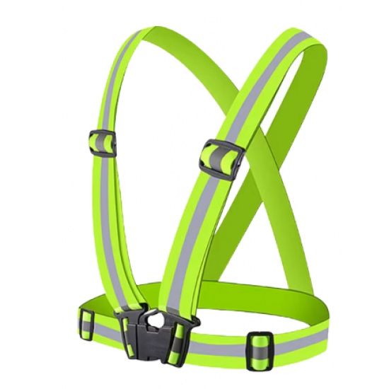 Centura ham reflectorizanta reglabila, unisex, banda elastica 5 cm, verde MX353