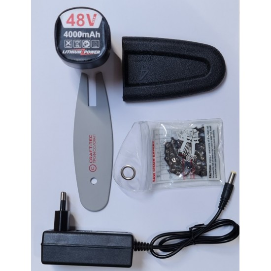 Fierastrau lant 4'' Craft-tec  2 acumulatori 48V  ALBASTRU MX678 