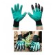 Manusi protectie, model cu 4 gheare pentru sapat, verde cu negru MX1032