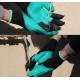 Manusi protectie, model cu 4 gheare pentru sapat, verde cu negru MX1032