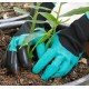 Manusi protectie, model cu 4 gheare pentru sapat, verde cu negru MX1032