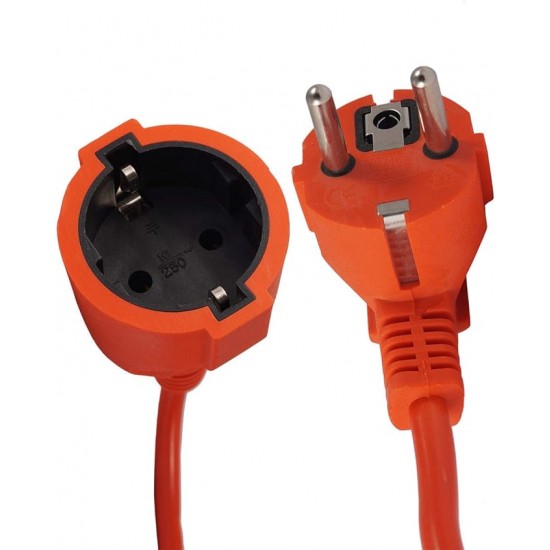 Prelungitor electric, PORTOCALIU, 25M tip cupla + fisa, 3 x 1.5 mm, IP44, max 2000W MX1645